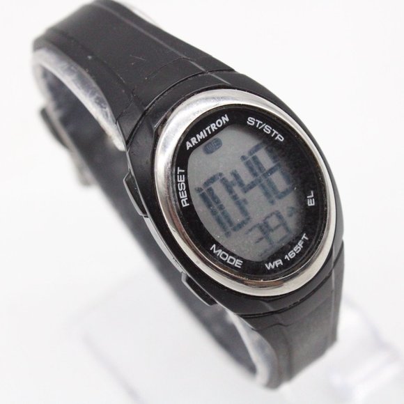 Vintage Armitron Digital Watch Womens Black Tone Stainless Steel WR 165 FT - Picture 1 of 8